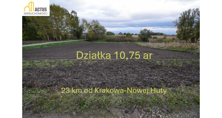 krakowski, Igołomia-Wawrzeńczyce, Wawrzeńczyce, Działka 10,75 ara 30 min od Krakowa